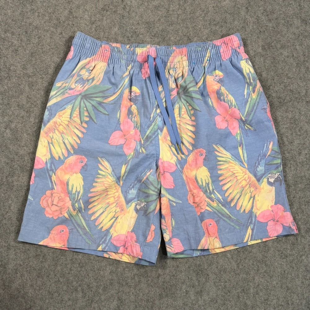 Chubbies Blue Birds Parrot Mesh Lined Swim Trunks Shorts Men's Size Small